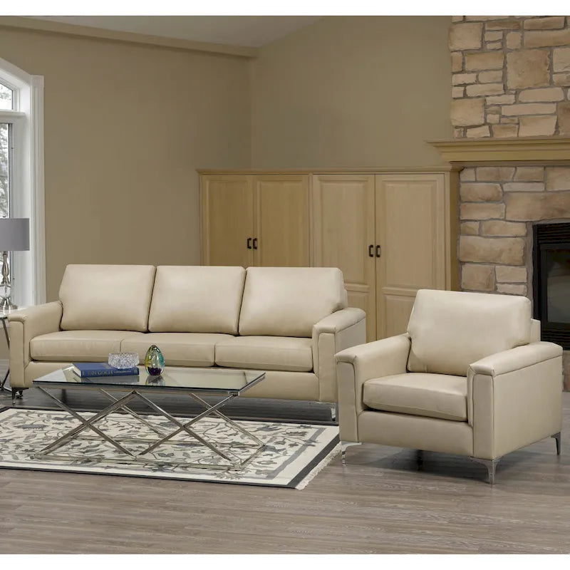 Lessa Modern Premium Top Grain Leather Sofa