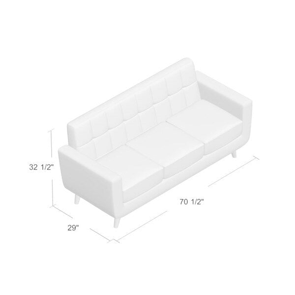 U.S. Pride Furniture Grace Rainbeau Linen Upholstered Tufted Mid-century Sofa