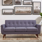 U.S. Pride Furniture Grace Rainbeau Linen Upholstered Tufted Mid-century Sofa