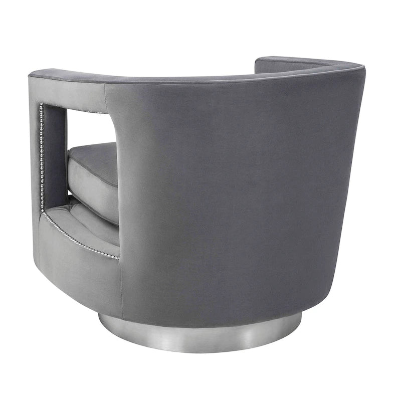 Stark Modern Velvet Swivel Accent Chair