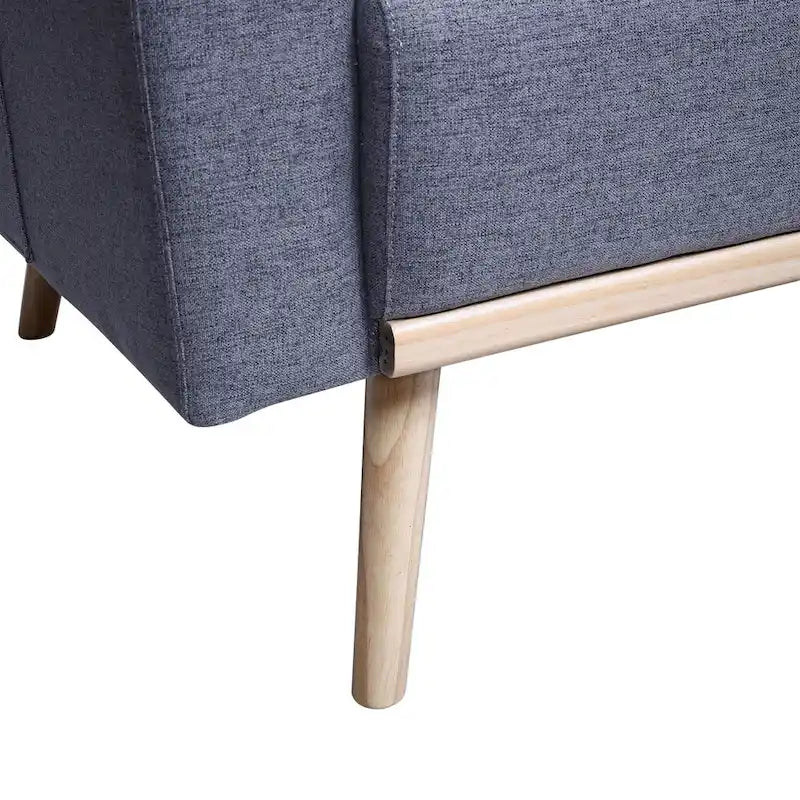 Linen Upholstered Loveseat with 2 Pillows