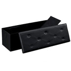 Folding Storage Ottoman, Foot Rest Stool Footstool, Leather Tufted Ottoman, Small Ottoman Cube for Living Room Bedroom Dorm