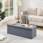 Folding Storage Ottoman, Foot Rest Stool Footstool, Leather Tufted Ottoman, Small Ottoman Cube for Living Room Bedroom Dorm