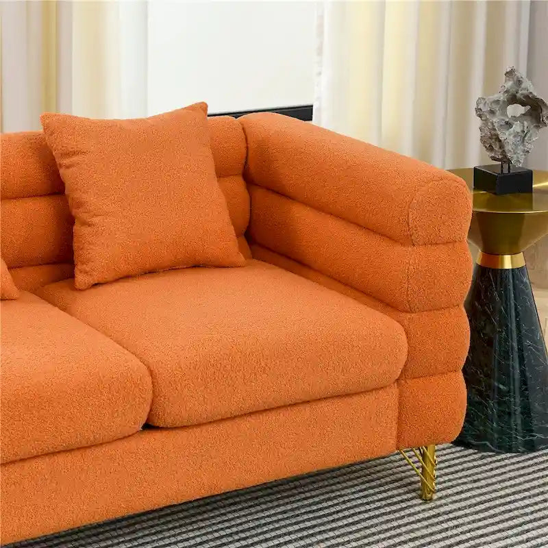 Oversized 2 Seater Sectional Sofa, Living Room Fabric Sectional Sofa