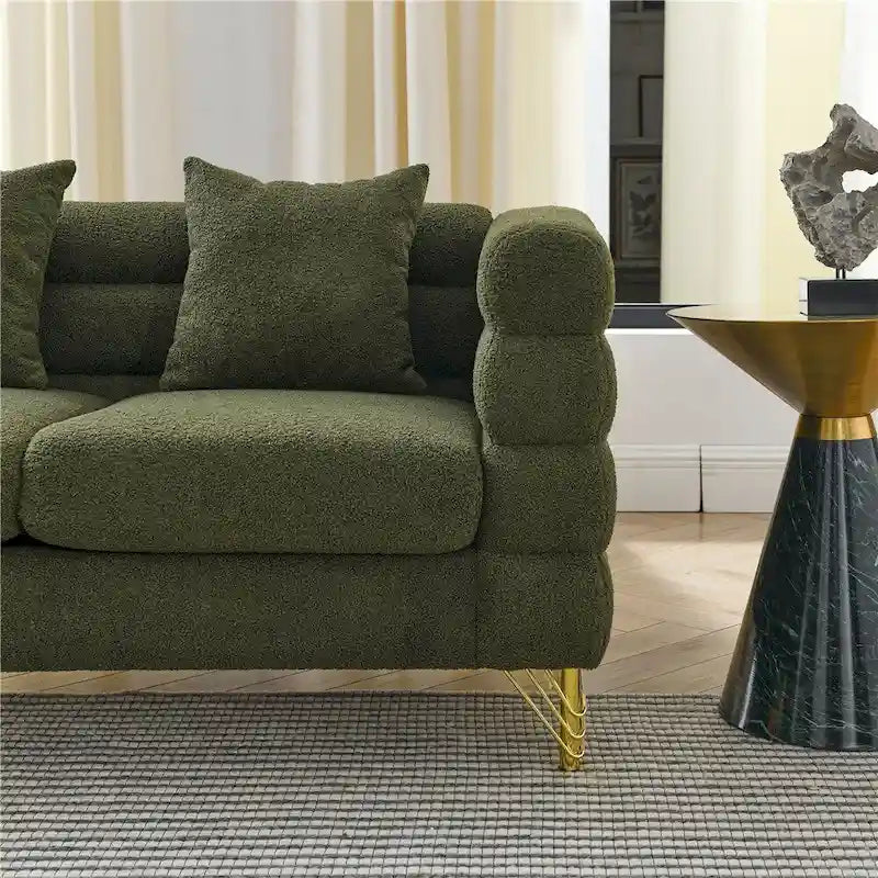 Oversized 2 Seater Sectional Sofa, Living Room Fabric Sectional Sofa