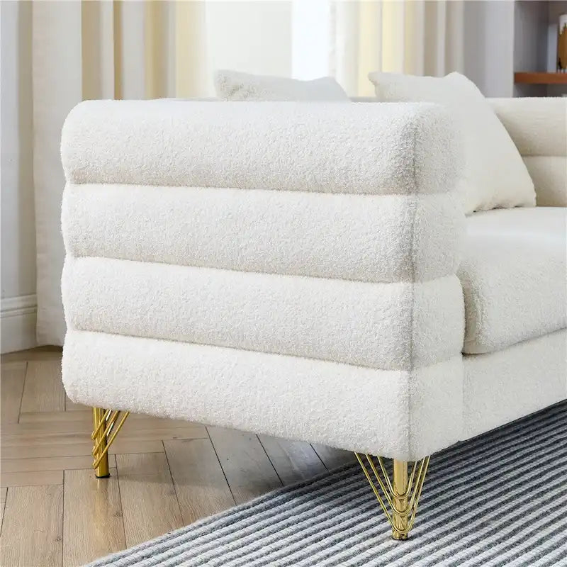 Oversized 2 Seater Sectional Sofa, Living Room Fabric Sectional Sofa