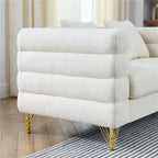 Oversized 2 Seater Sectional Sofa, Living Room Fabric Sectional Sofa