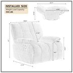Modern Accent 360 Degree Swivel Armchair Functional Lounge Recline Chair Sofa