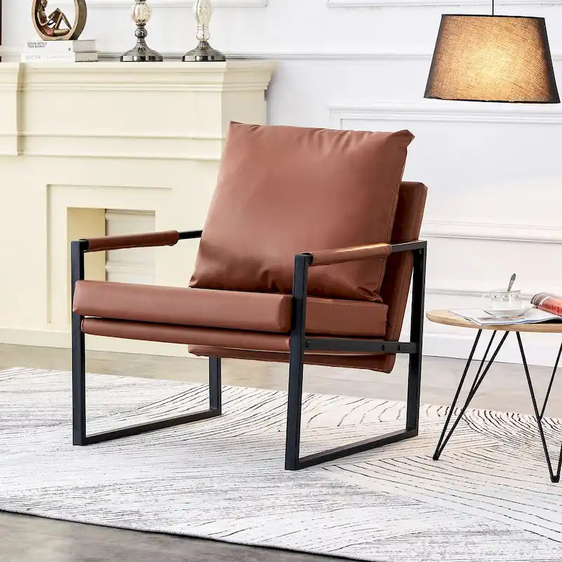Ouyessir Set of 2 Modern Velvet Accent Chair Linen Sling ArmChair