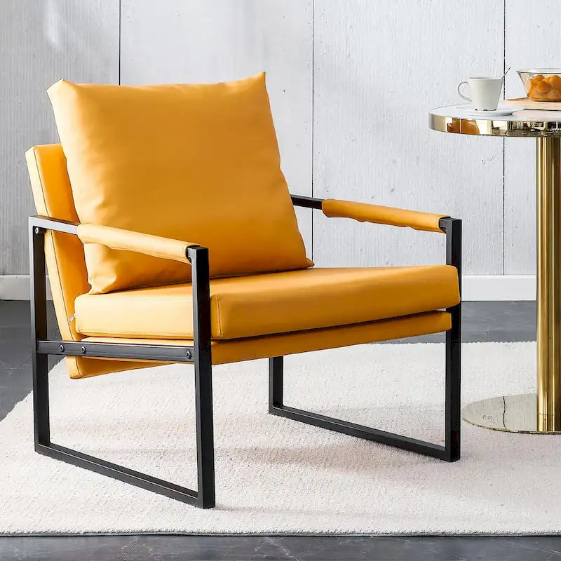 Ouyessir Set of 2 Modern Velvet Accent Chair Linen Sling ArmChair