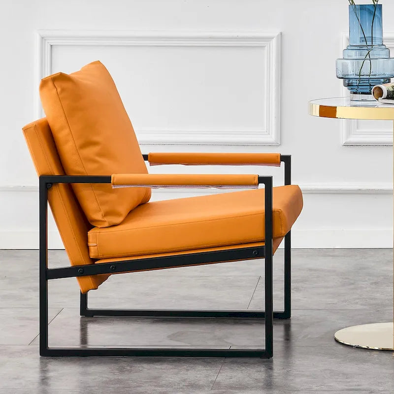 Ouyessir Set of 2 Modern Velvet Accent Chair Linen Sling ArmChair