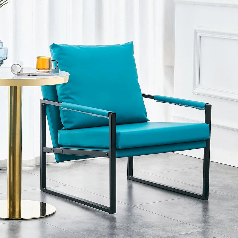 Ouyessir Set of 2 Modern Velvet Accent Chair Linen Sling ArmChair