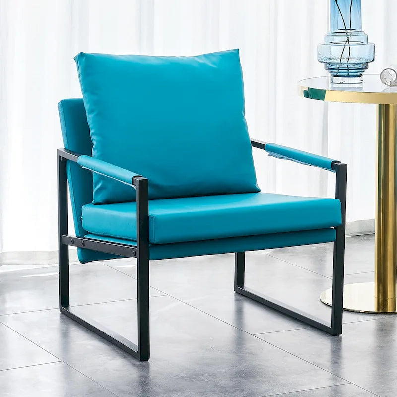 Ouyessir Set of 2 Modern Velvet Accent Chair Linen Sling ArmChair