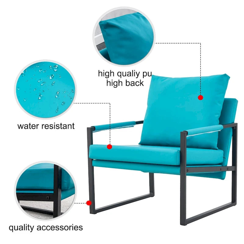 Ouyessir Set of 2 Modern Velvet Accent Chair Linen Sling ArmChair
