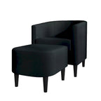 CraftPorch Contemporary Linen Upholstered Accent Chair with Ottoman