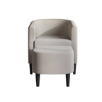 CraftPorch Contemporary Linen Upholstered Accent Chair with Ottoman