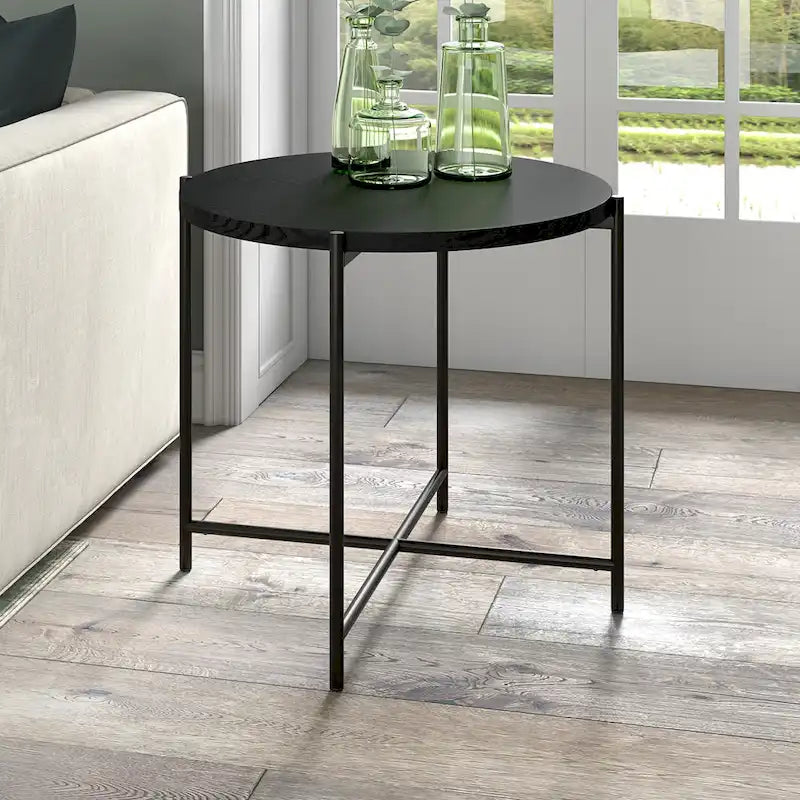 Loretta 23.63 Wide Round Side Table with MDF Top