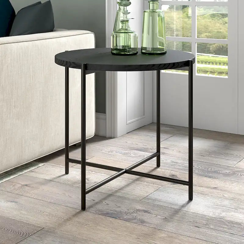 Loretta 23.63 Wide Round Side Table with MDF Top