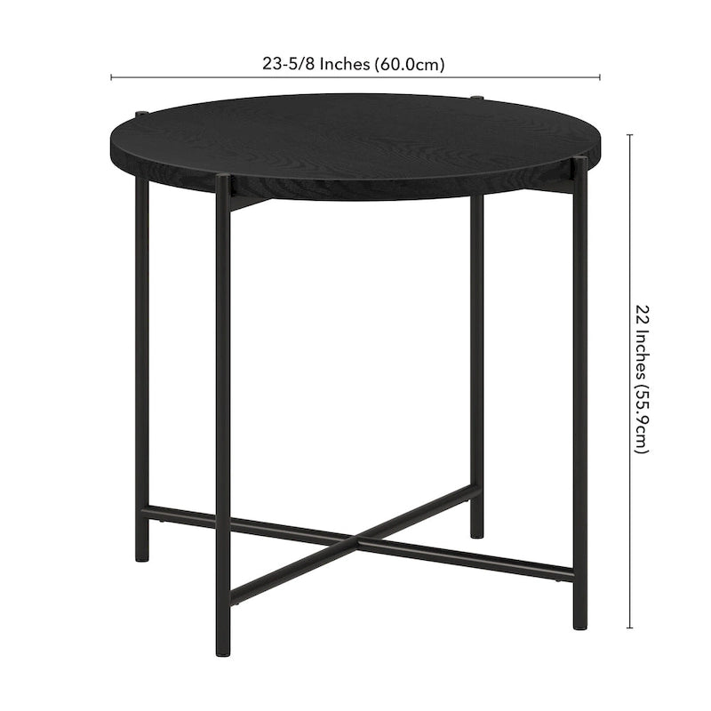 Loretta 23.63 Wide Round Side Table with MDF Top