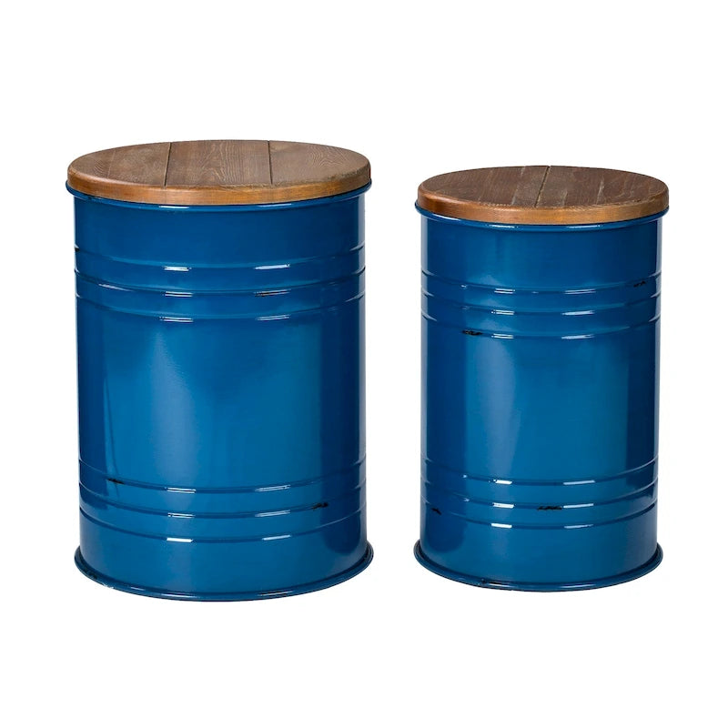 Glitzhome Set of 2 19 H Farmhouse End Table Storage Ottoman