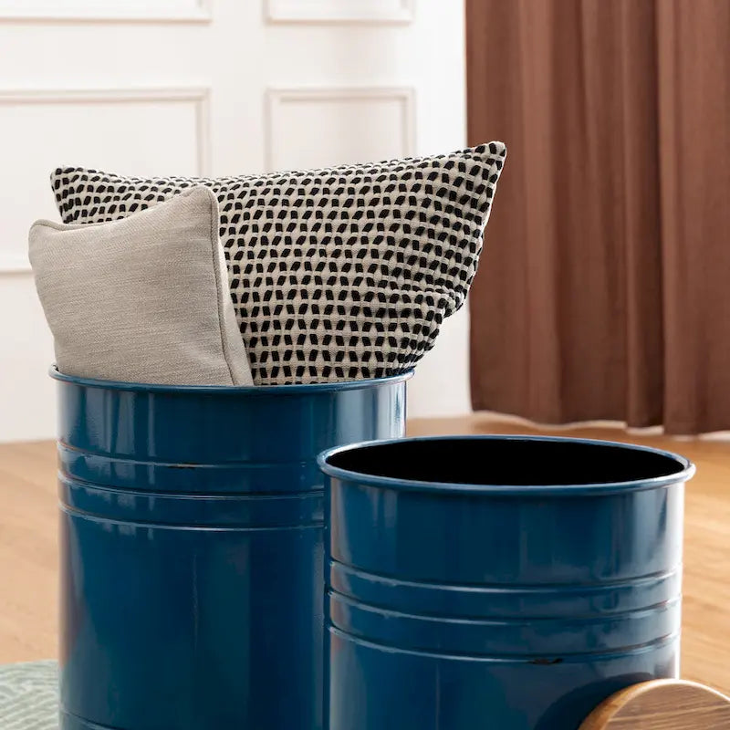 Glitzhome Set of 2 19 H Farmhouse End Table Storage Ottoman