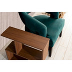 Lon Rectangle 4 Shelves End Table, 23 inch Skinny End Table for Living Rooms