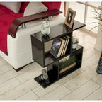 Lon Rectangle 4 Shelves End Table, 23 inch Skinny End Table for Living Rooms