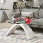 Crescendo Modern 47-inch Glass Top Oval Coffee Table by Furniture of America