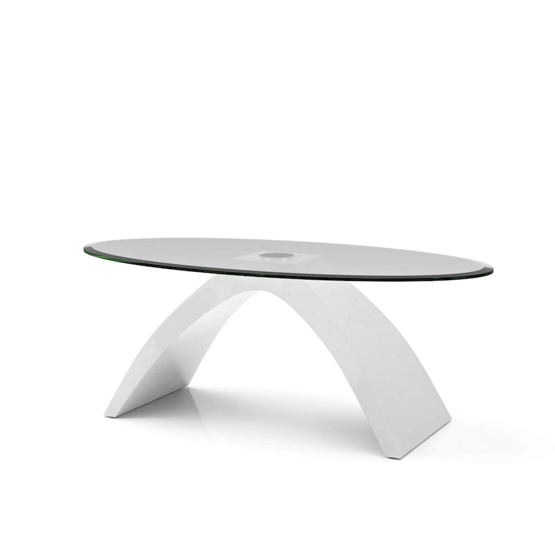 Crescendo Modern 47-inch Glass Top Oval Coffee Table by Furniture of America