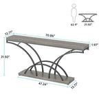 70.9 Inch Long Console Table for Entryway,Gold Sofa Table with White Faux Marble Tabletop