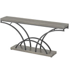 70.9 Inch Long Console Table for Entryway,Gold Sofa Table with White Faux Marble Tabletop