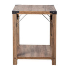 2-Tier Side Table with Metal Side Braces and Corner Caps