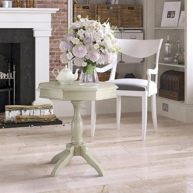 Bern Traditional 24-inch Solid Wood Octagon Side Table by Furniture of America