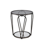Gables Glam 20-inch Glass Top 1-Shelf End Table by Furniture of America