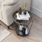 Gables Glam 20-inch Glass Top 1-Shelf End Table by Furniture of America