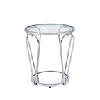 Gables Glam 20-inch Glass Top 1-Shelf End Table by Furniture of America