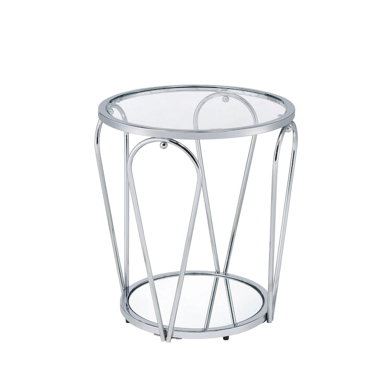 Gables Glam 20-inch Glass Top 1-Shelf End Table by Furniture of America