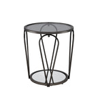Gables Glam 20-inch Glass Top 1-Shelf End Table by Furniture of America