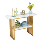 Modern 42-Inch Console/Accent Table with Geometric Metal Legs