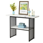 Modern 42-Inch Console/Accent Table with Geometric Metal Legs