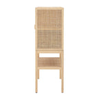 Woven Rattan and Wood Cabinet with 2 Doors