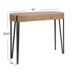 Astoria Wood Console Table with Metal Hairpin Legs - 42.0L x 14.0W x 30.3H