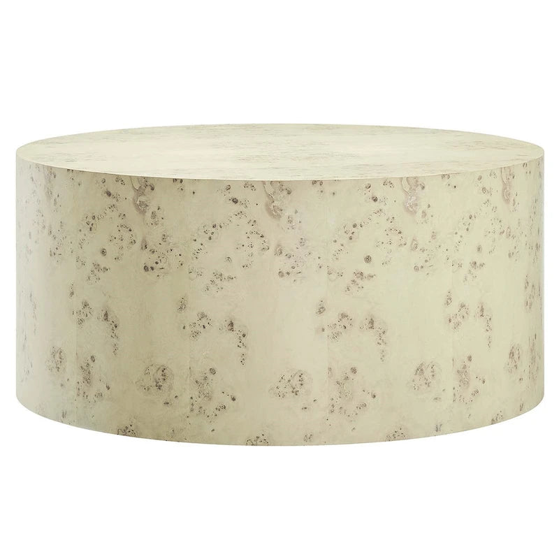 Penrod Mid-Century Burl Wood Round Coffee Table