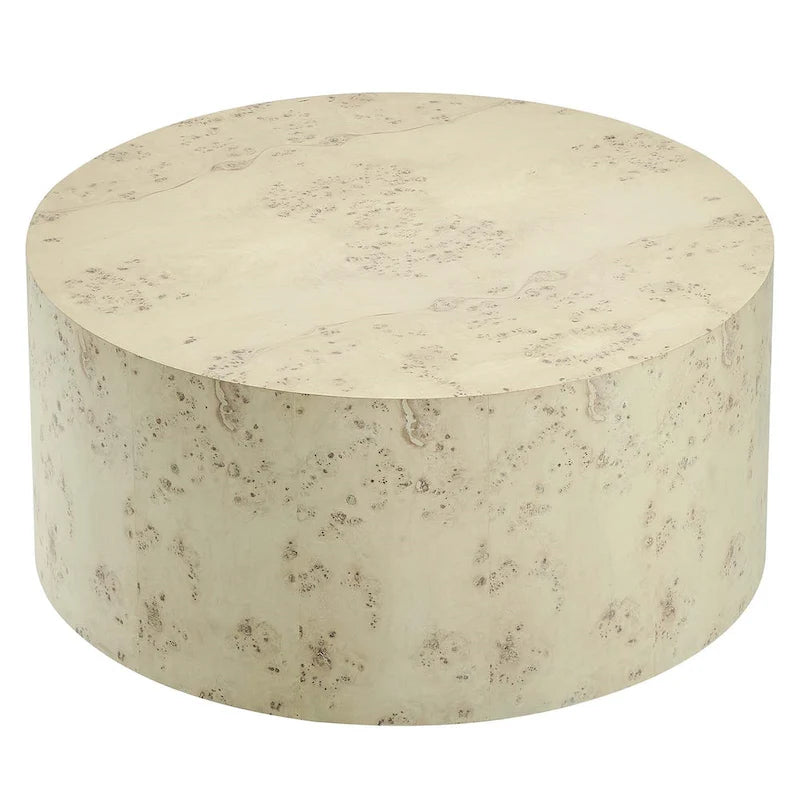 Penrod Mid-Century Burl Wood Round Coffee Table