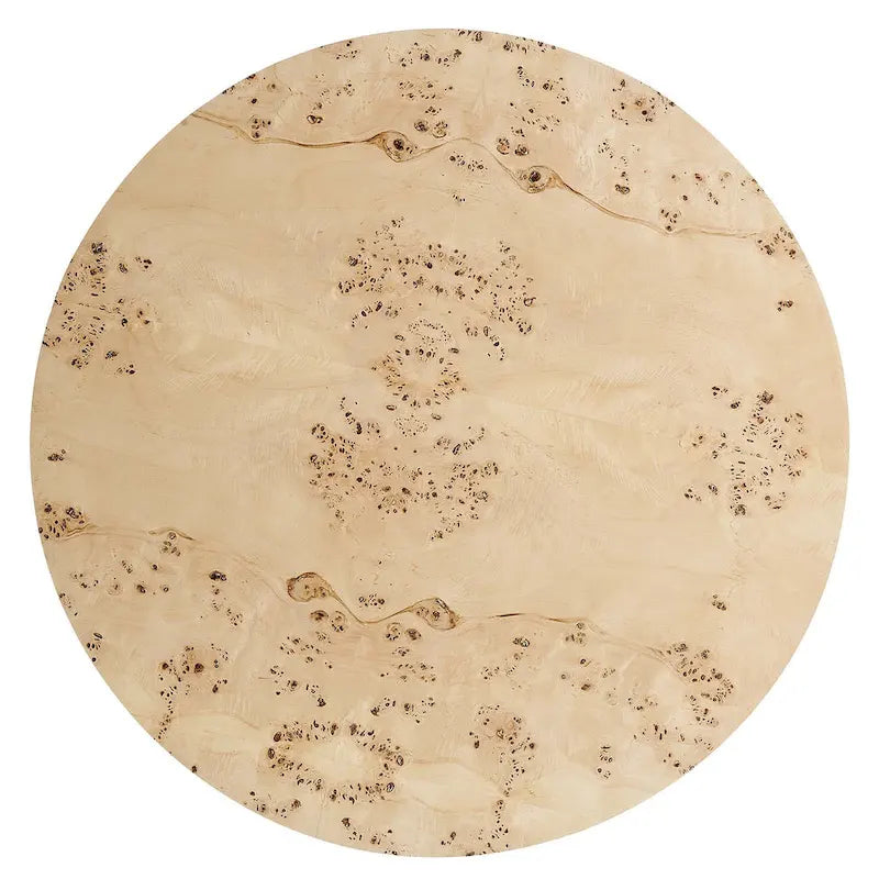 Penrod Mid-Century Burl Wood Round Coffee Table