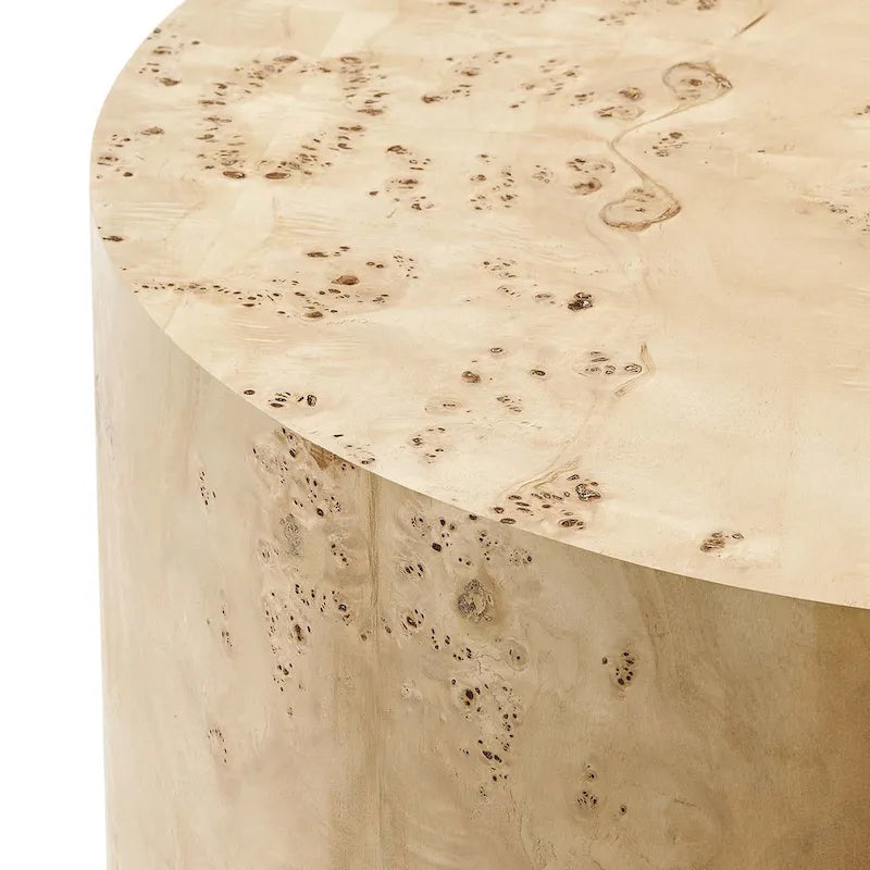 Penrod Mid-Century Burl Wood Round Coffee Table