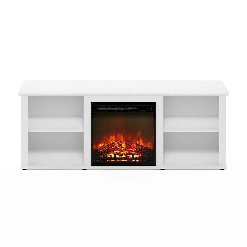 Furinno Classic 60 Inch TV Stand with Fireplace