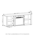 Furinno Classic 60 Inch TV Stand with Fireplace