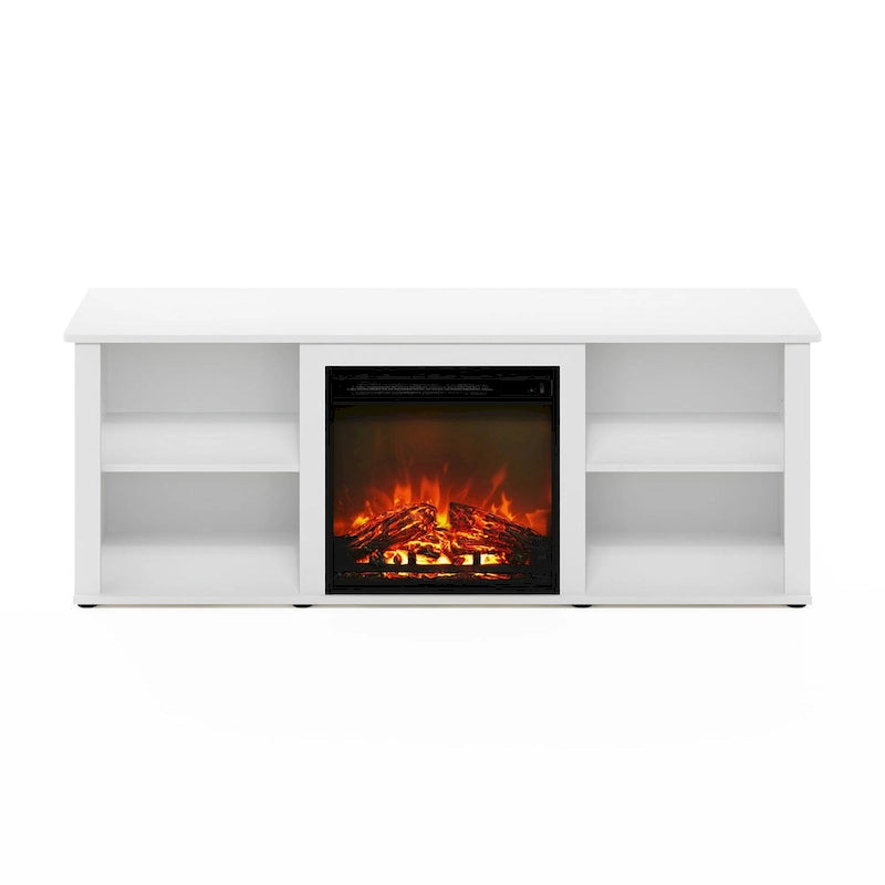 Furinno Classic 60 Inch TV Stand with Fireplace