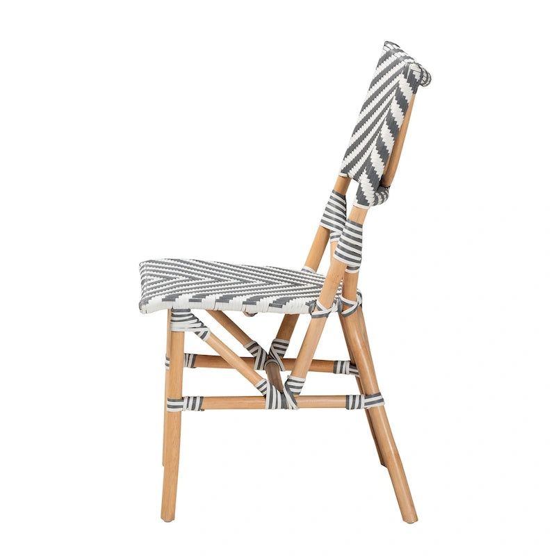 Wagner Modern French styled Natural Rattan Bistro Chair with Weaving